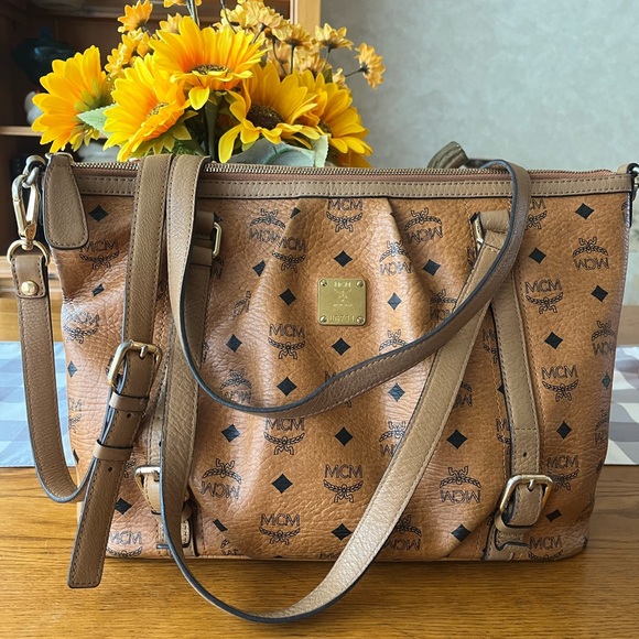 MCM Visetos 2way Leather Tote - Picture 5 of 12